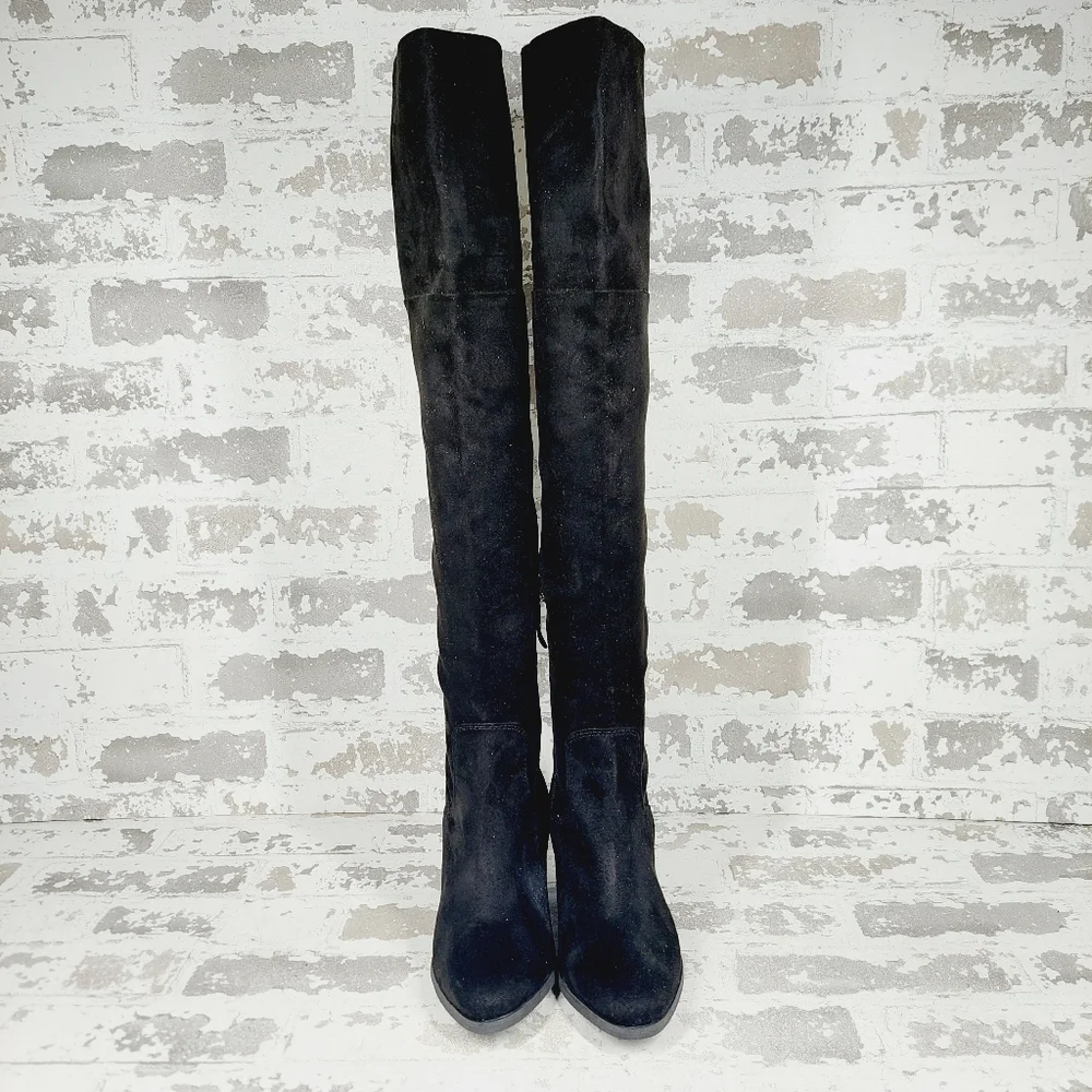 New BP. Luke Black Faux Suede Over-the-Knee Boots H677